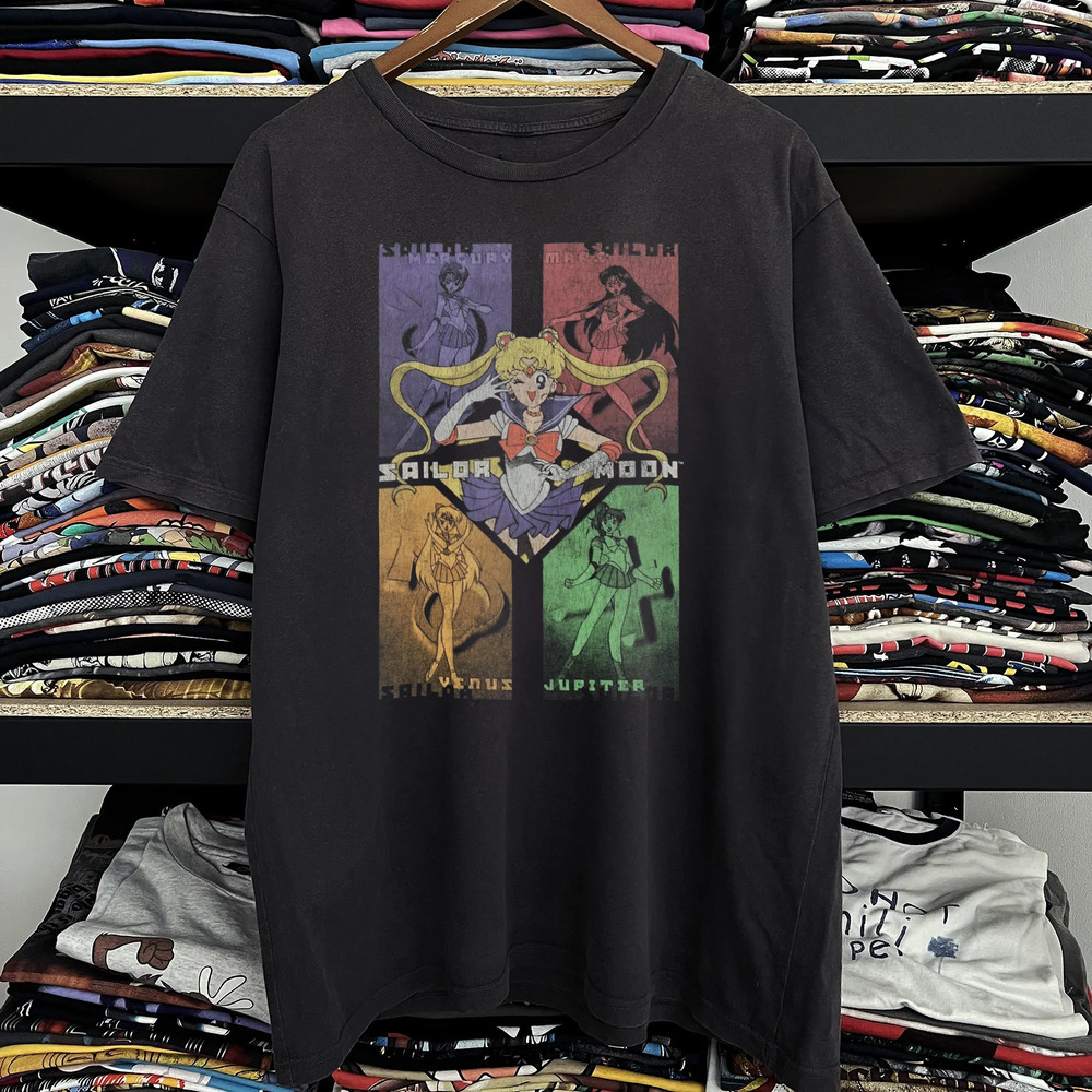 Rare Sailor Moon Grid , Black Tee
